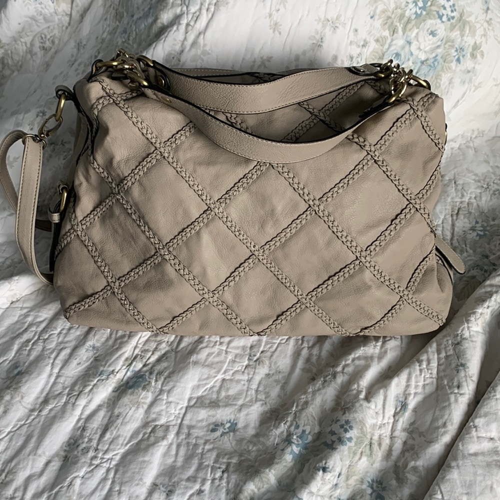 Big Buddha Large Tan Bag with Braiding